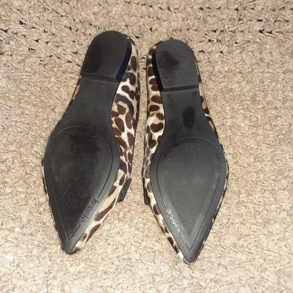 KENSIE-Leopard Pattern Calf Hair Ballet Flats - Picture 7 of 7